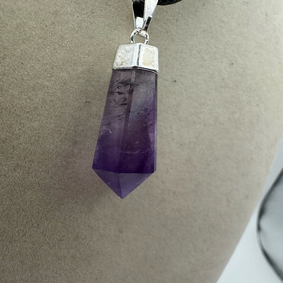 Amethyst Point Pendant on Rope - Picture 5 of 6